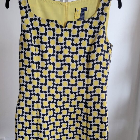 Donald Caster Dresses & Skirts - CLEARANCE -Don Caster Inspired Yellow/Dark Navy  Geometric Dress ( Size: 4)